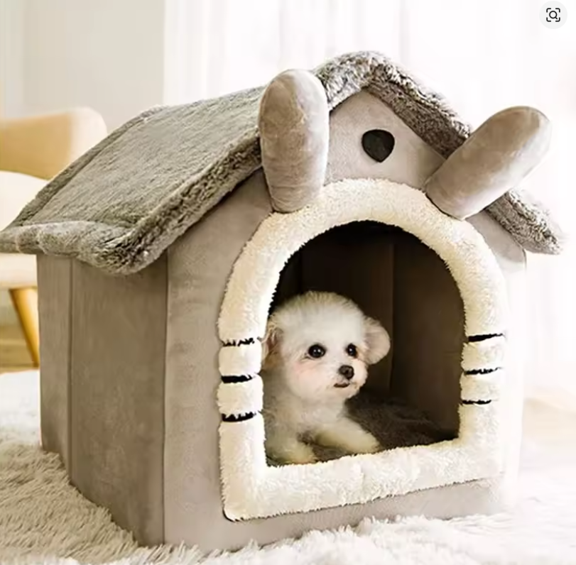 Indoor Warm Dog House Soft Pet Bed Tent House Dog Kennel Cat Bed with Removable Cushion Suitable for Small Medium Large Pets Ind