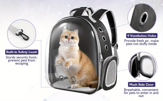 Backpack Carrier/ Bubble Carrying Bag for Small Medium Dogs Cats, Transparent Cat Space Capsule, Breathable Cat/ Dog Travel Bag