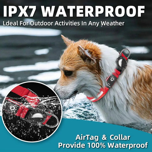 Glow In The Dark Dog Collars Air Tag Collar Protective Cat Dog Collar Pet Anti-loss Locator Tracker Air Tags 3 Lighting Modes