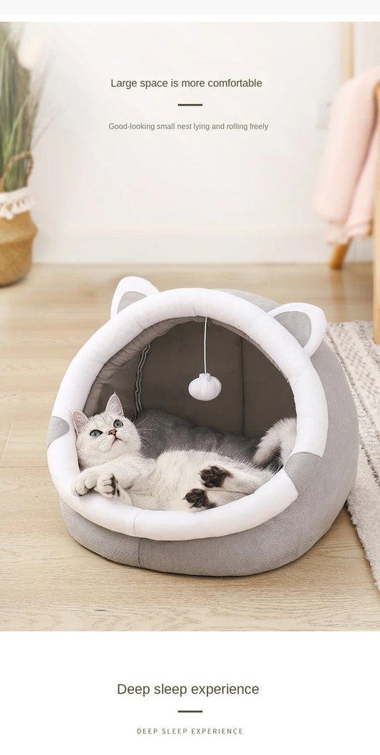 Bed for Cats Pet Basket Cat Bed Cozy Kitten Cushion Cat's House Tent Soft Warm Small Dog Mat Bag Washable Beds and Furniture
