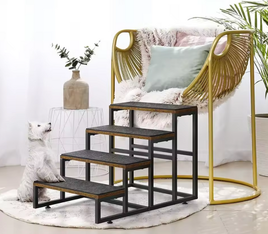 4-Step Pet Stairs for High Beds & Cars, Non-Slip Dog Steps w/Lightweight Design, Small/Medium Dog Stairs for Sofa, Bed, Vehicle